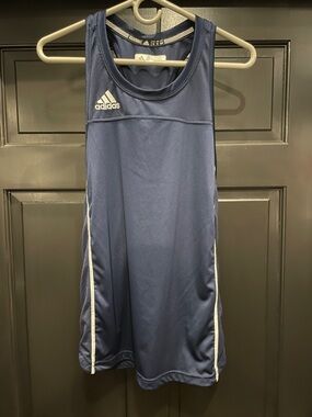 adidas Navy Tank Top with White Logo Label